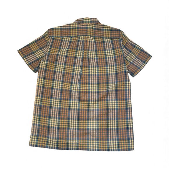 LL BEAN Signature Mens M Medium Shirt Short Sleeve Fall Colors Button Up Cotton - Picture 2 of 4